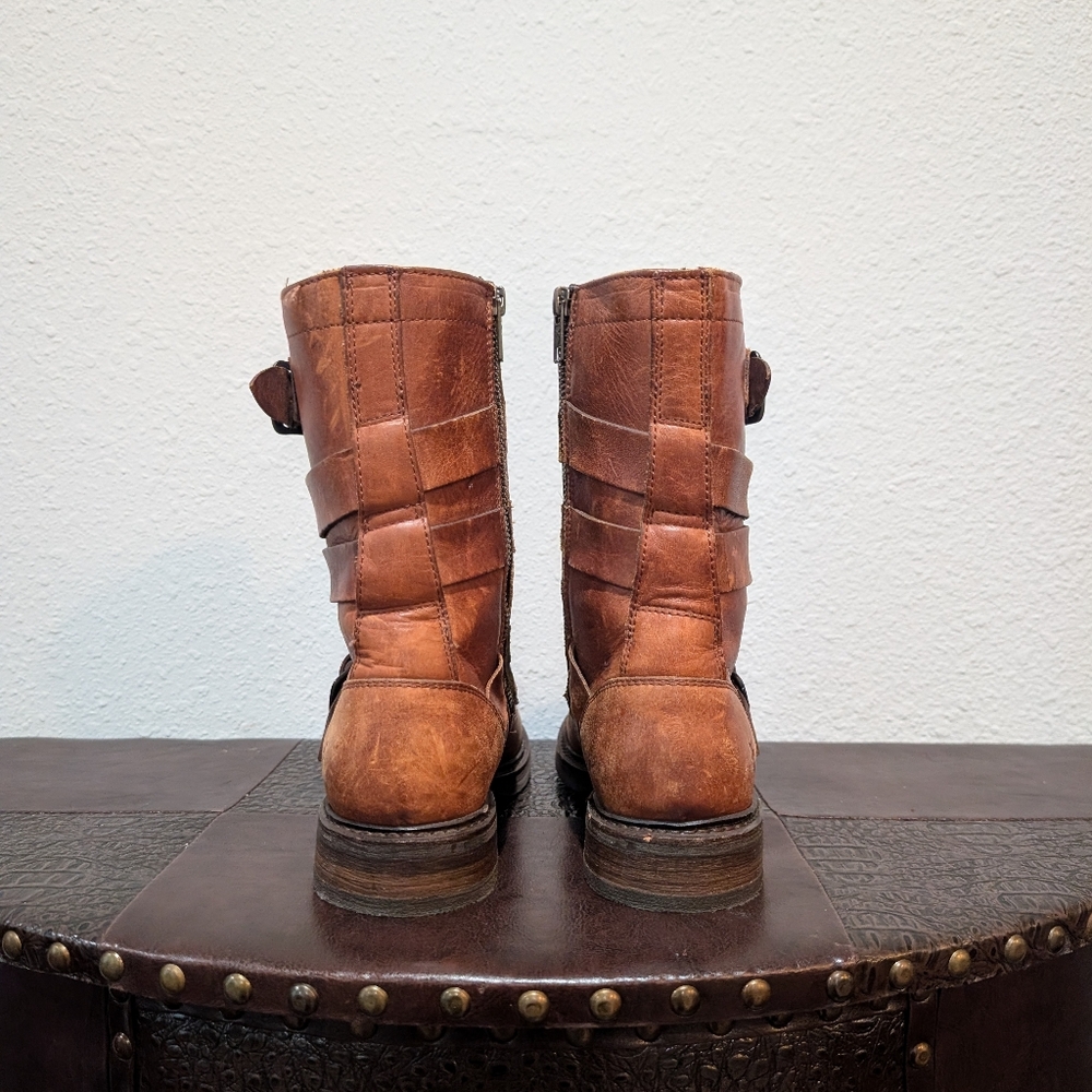 FRYE Veronica Tanker Combat Boot Brown Sz 8B - Picture 7 of 16